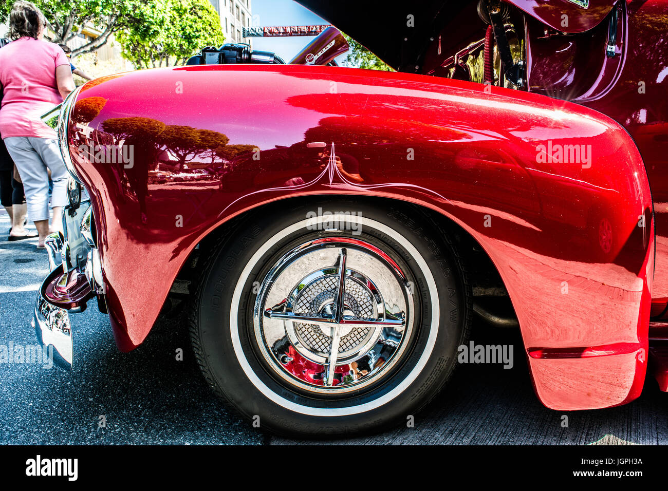 Classic Cherry Red car on display at the 17th Annual Uptown Whittier  Carshow Stock Photo - Alamy
