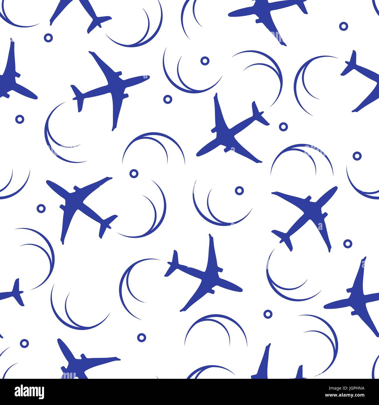 Cute seamless pattern with planes and traces of the plane. Design for ...