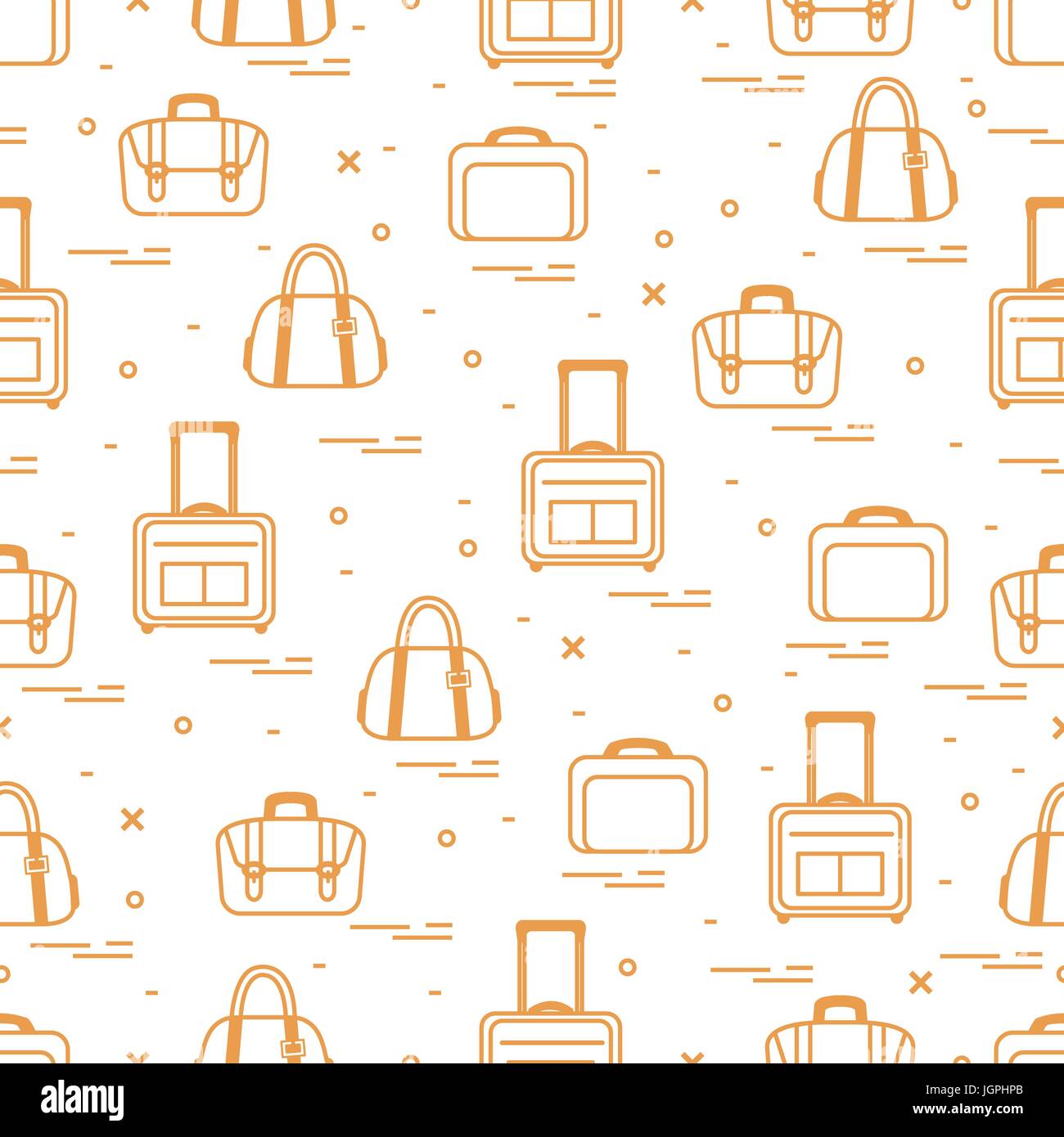 Cute seamless pattern with different bag and suitcases for travel ...