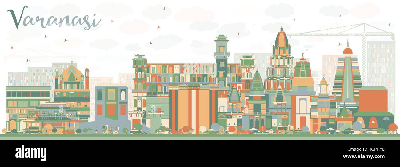 Banaras Vector Varanasi ghat Stock Vector Images - Alamy