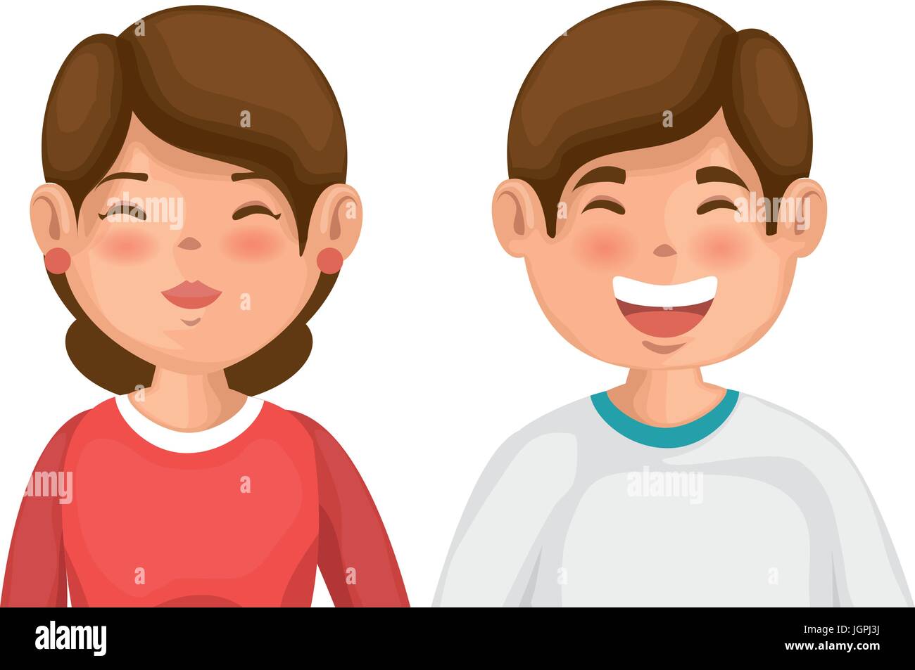 happy couple in love icon over white background colorful design vector ...