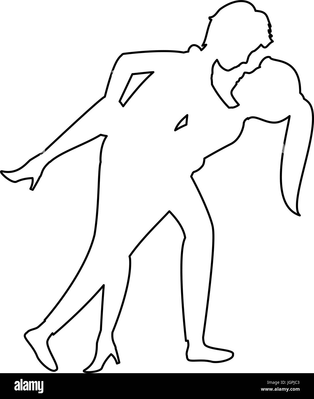 silhouette of couple in love icon over white background vector ...
