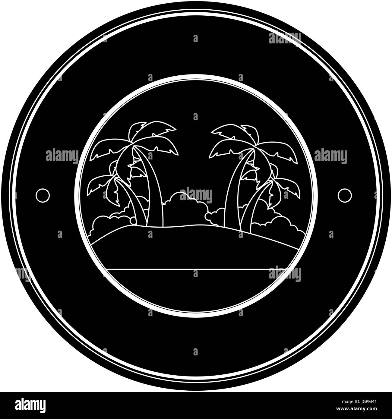 Island tree palms icon vector illustration graphic design Stock Vector ...