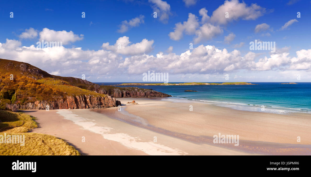 A beautiful remote beach along the northern coast of Scotland. Stock Photo