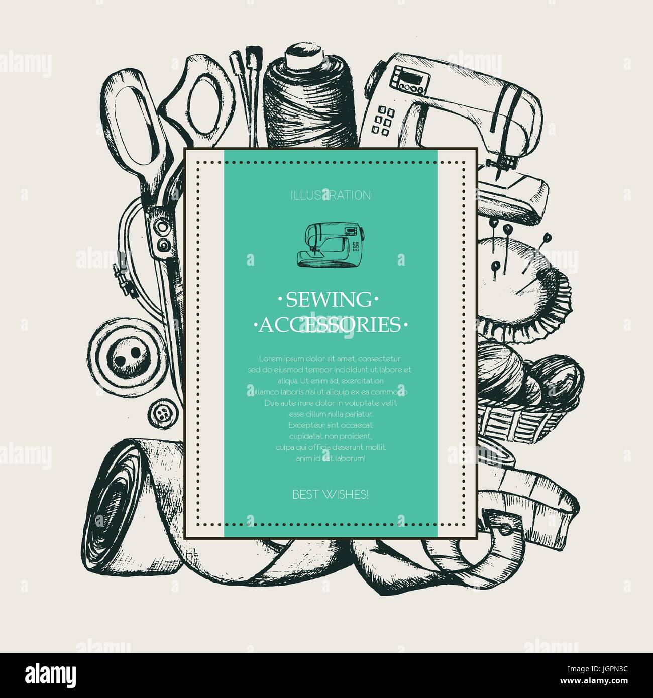 Sewing machine advert Stock Vector Images Alamy