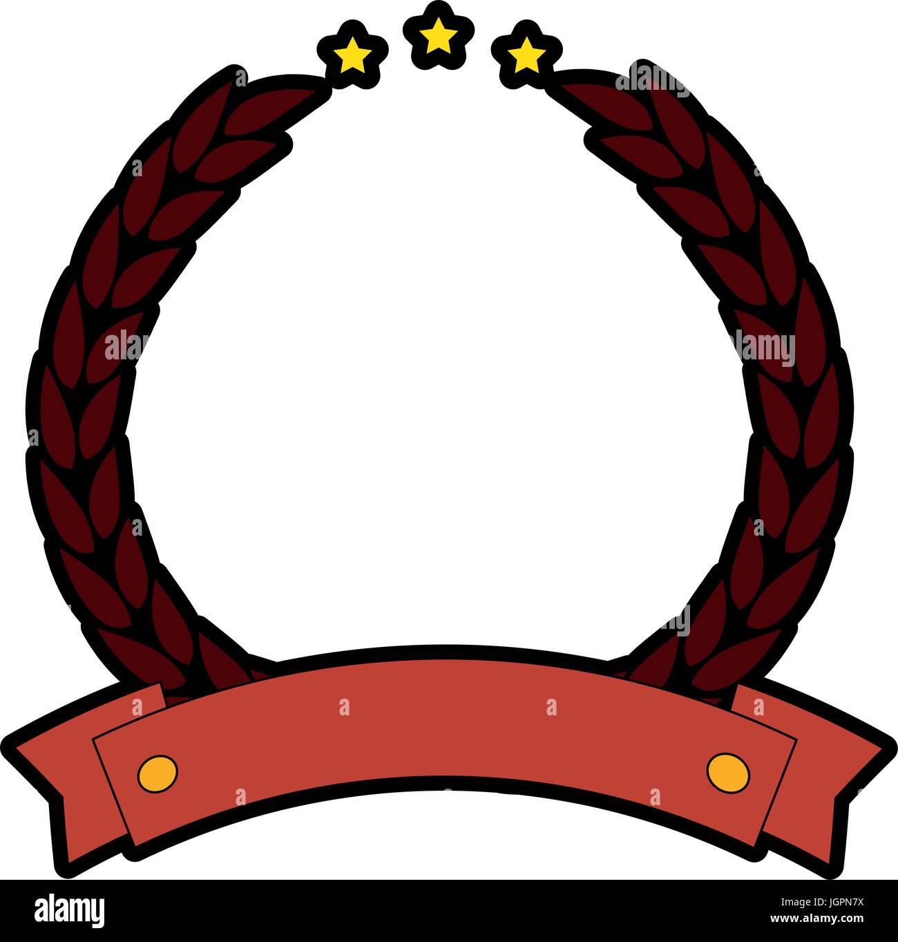 Decorative wreath leaves ribbon icon hi-res stock photography and ...