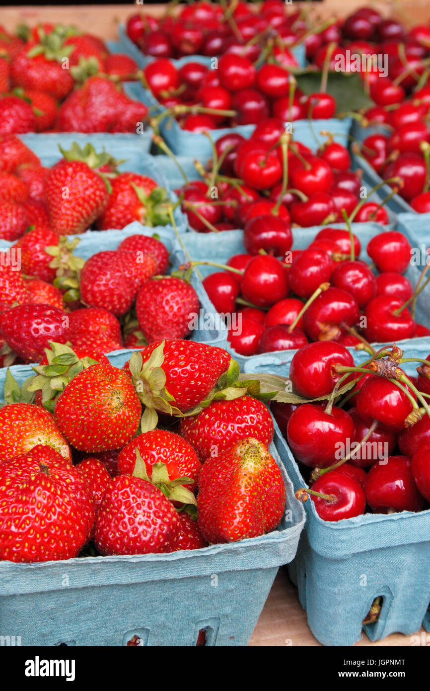 Cherries and Strawberries Stock Photo Alamy