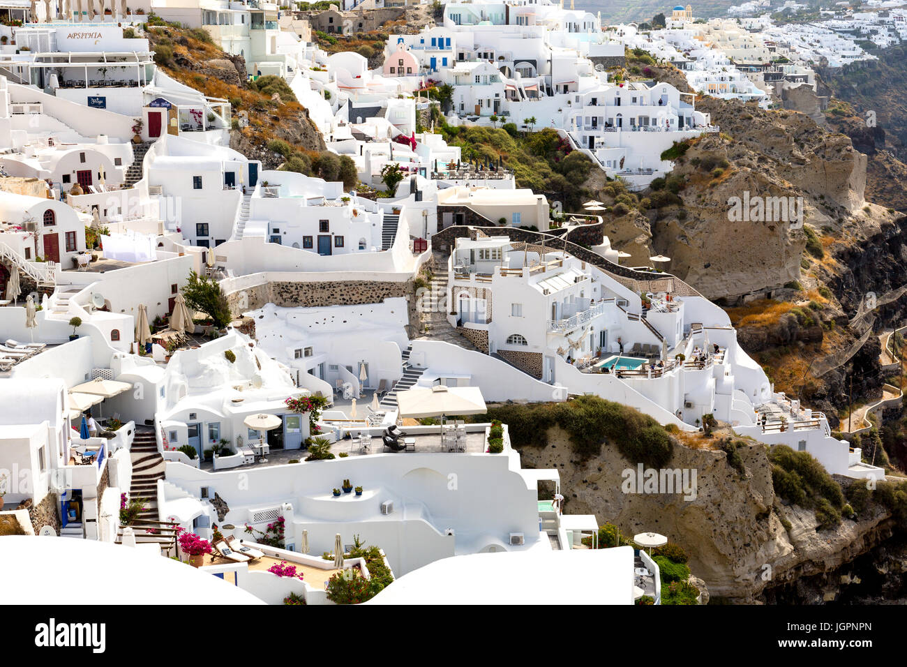 Steps and stairs Santorini Greece Stock Photo