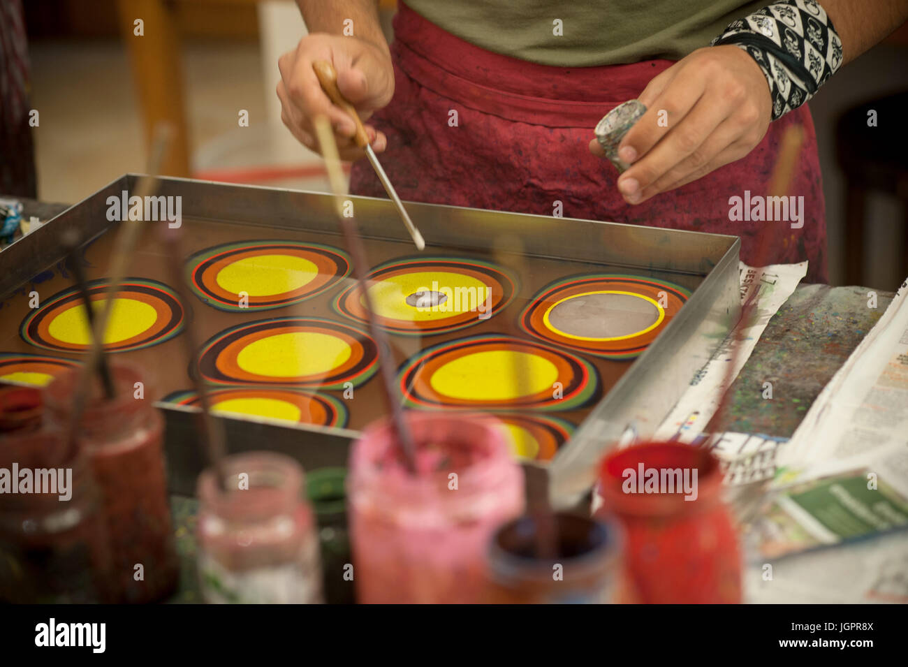 Turkish Ebru Art Workshop Stock Photo