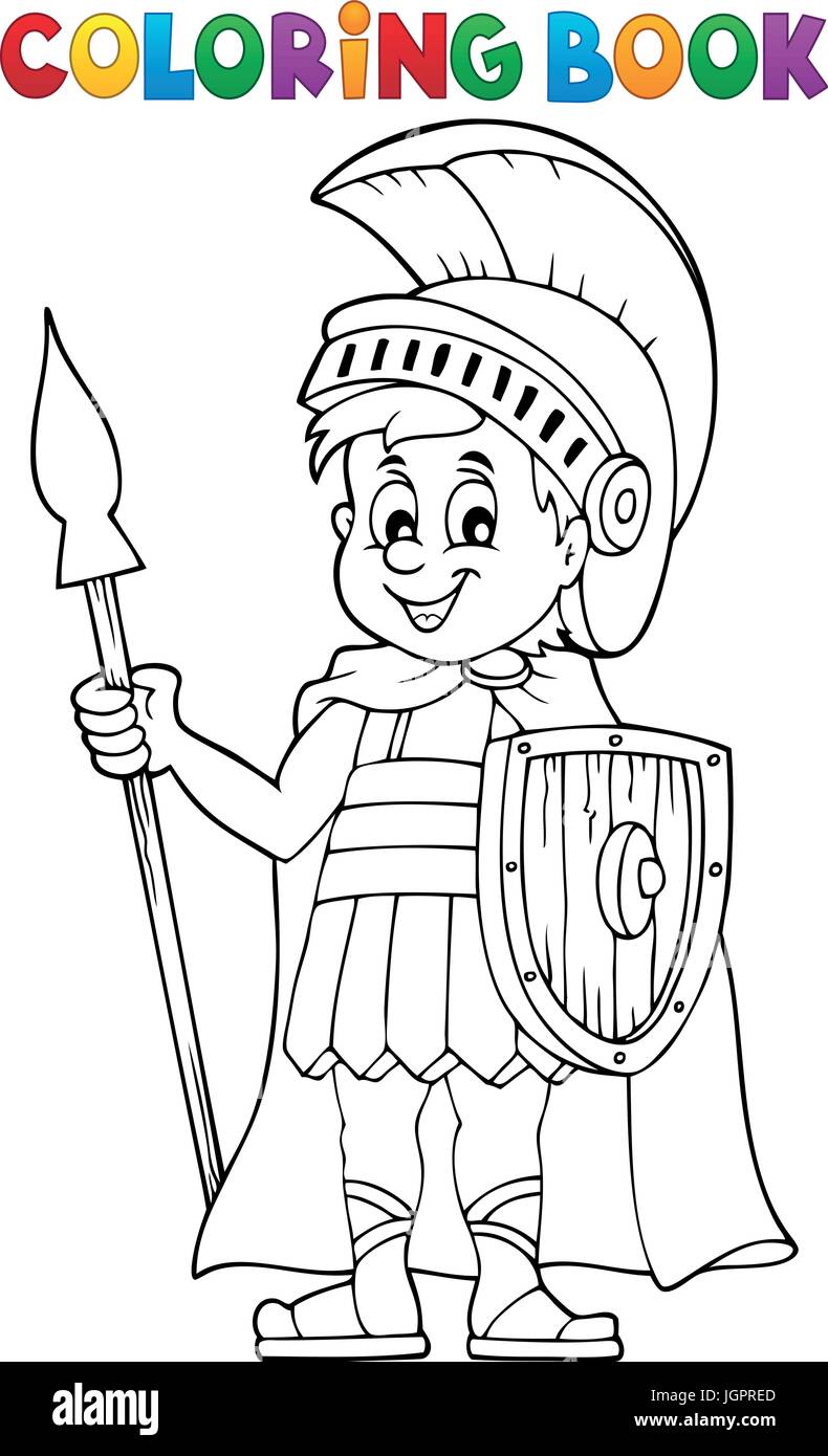 Coloring book Roman soldier - eps10 vector illustration Stock Vector