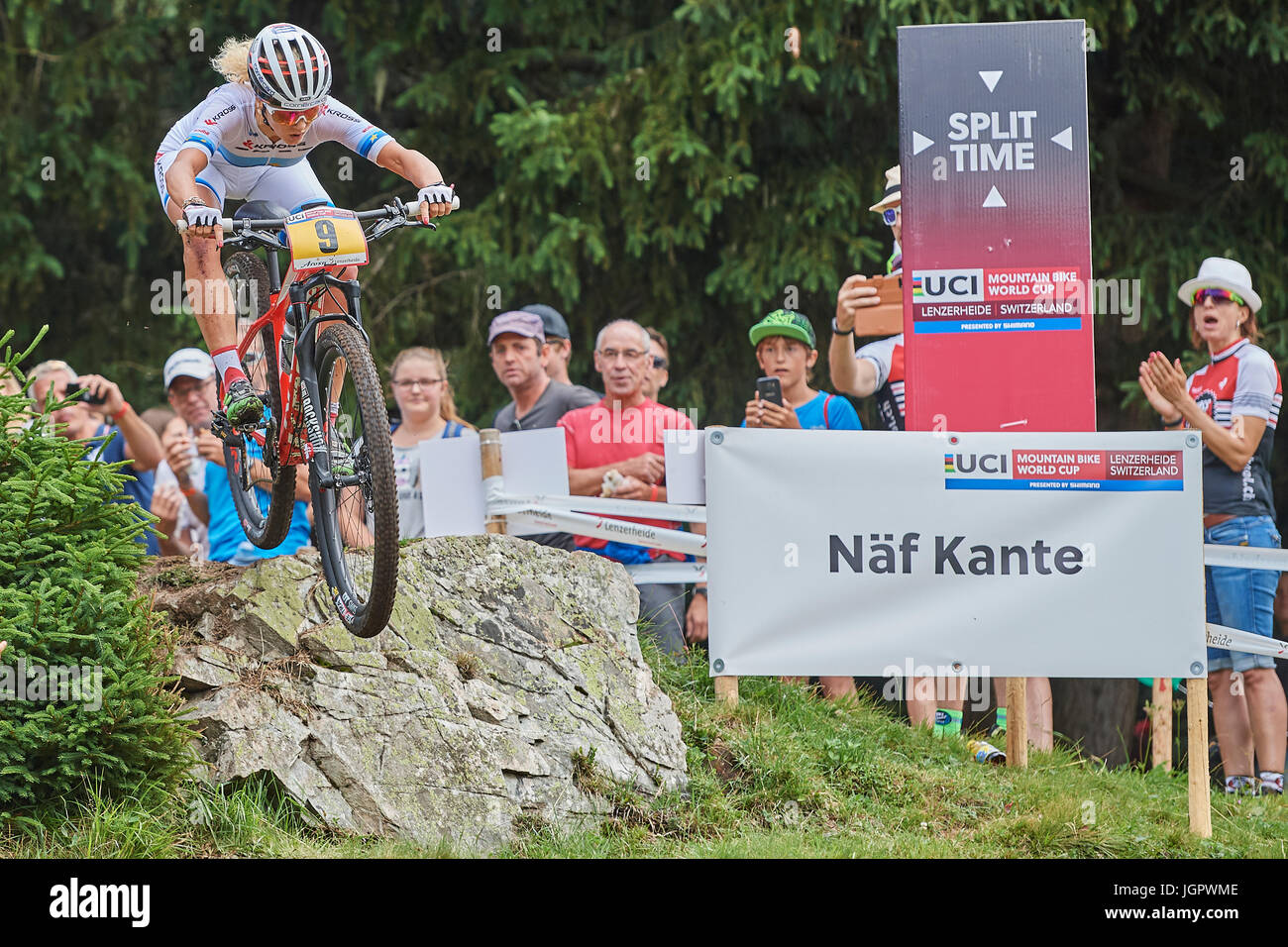 Lenzerheide, Switzerland. 9th July, 2017. Jolanda Neff from KROSS RACING  TEAM during the UCI Mountain Bike Cross-Country Olympic Worldcup in  Lenzerheide. Credit: Cronos/Alamy Live News Stock Photo - Alamy