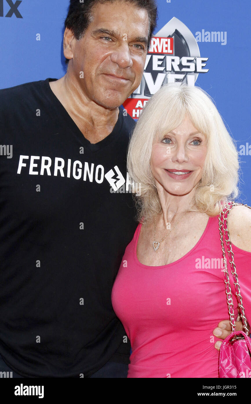 Los Angeles, CA, USA. 8th July, 2017. LOS ANGELES - JUL 8: Lou Ferrigno, Carla Ferrigno at the Marvel Universe Live Red Carpet at the Staples Center on July 8, 2017 in Los Angeles, CA Credit: Kay Blake/ZUMA Wire/Alamy Live News Stock Photo