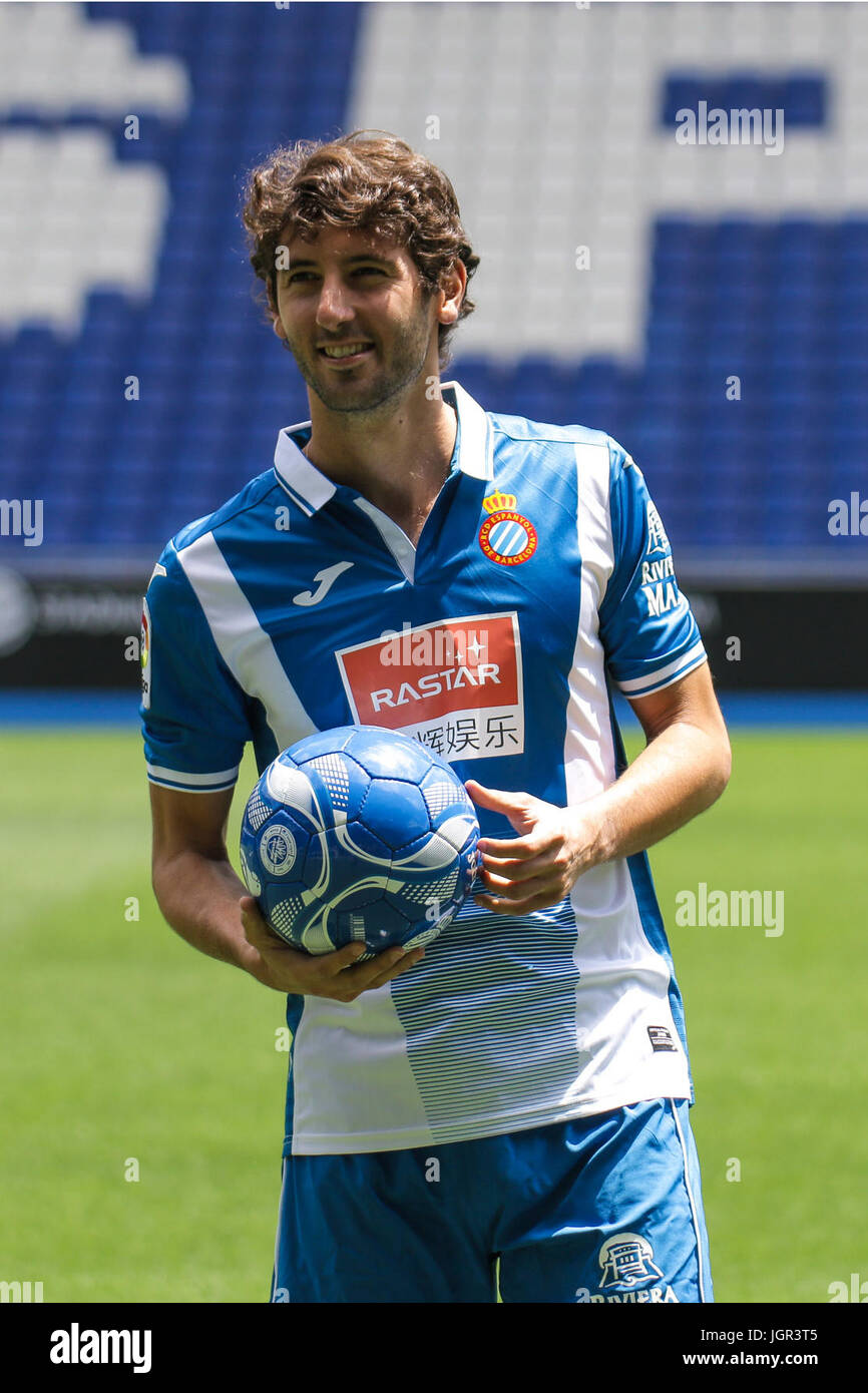 Soccerplayer  Esteban Granero during the presentation as players of Espanyol in Barcelona Monday, July 10, 2017. Stock Photo