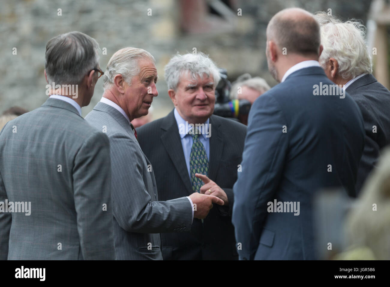 The Prince of Wales on his visit to Strata Florida, the site of a former Cistercian Abbey near Pontrhydfendigaid as he continues his summer tour around Wales. Credit: Ian Jones/Alamy Live News Stock Photo