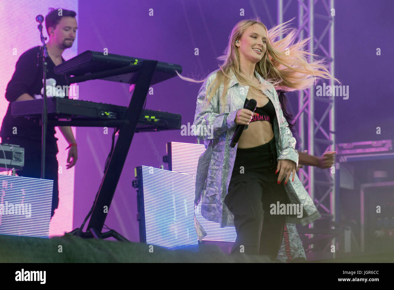 Turku, Finland. 9th July 2017. Swedish pop singer Zara Larsson performs at  the 2017 edition of Finnish Open Air Festival Ruisrock. Credit: Stefan  Crämer/Alamy Live News Stock Photo - Alamy
