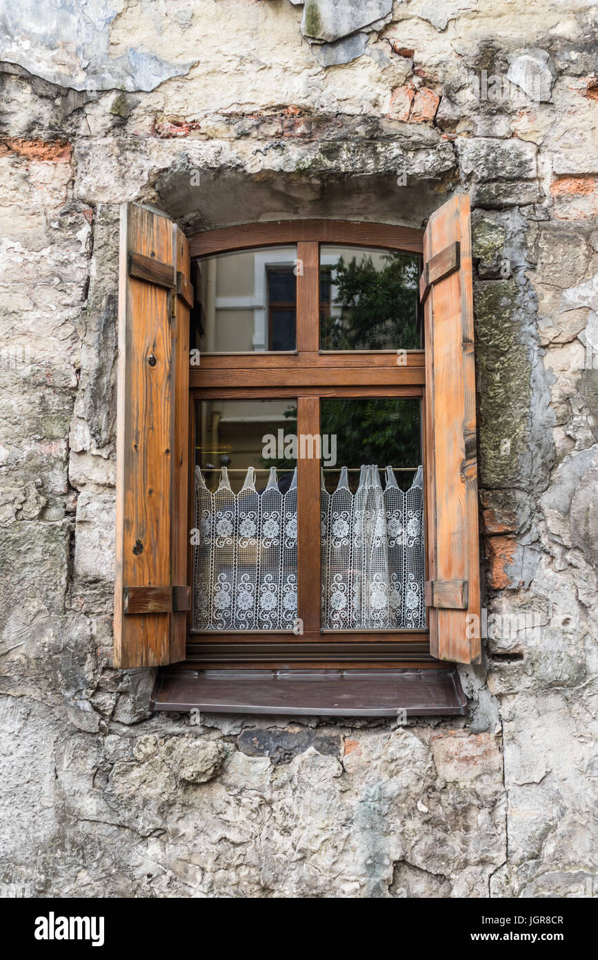 Old window on ancient wall Stock Photo - Alamy