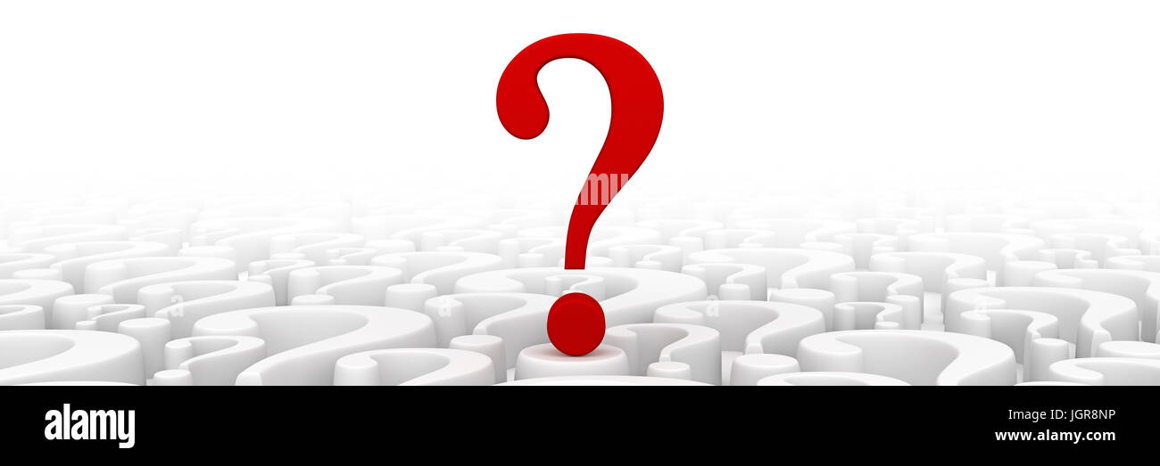 Red question mark background - 3d render Stock Photo