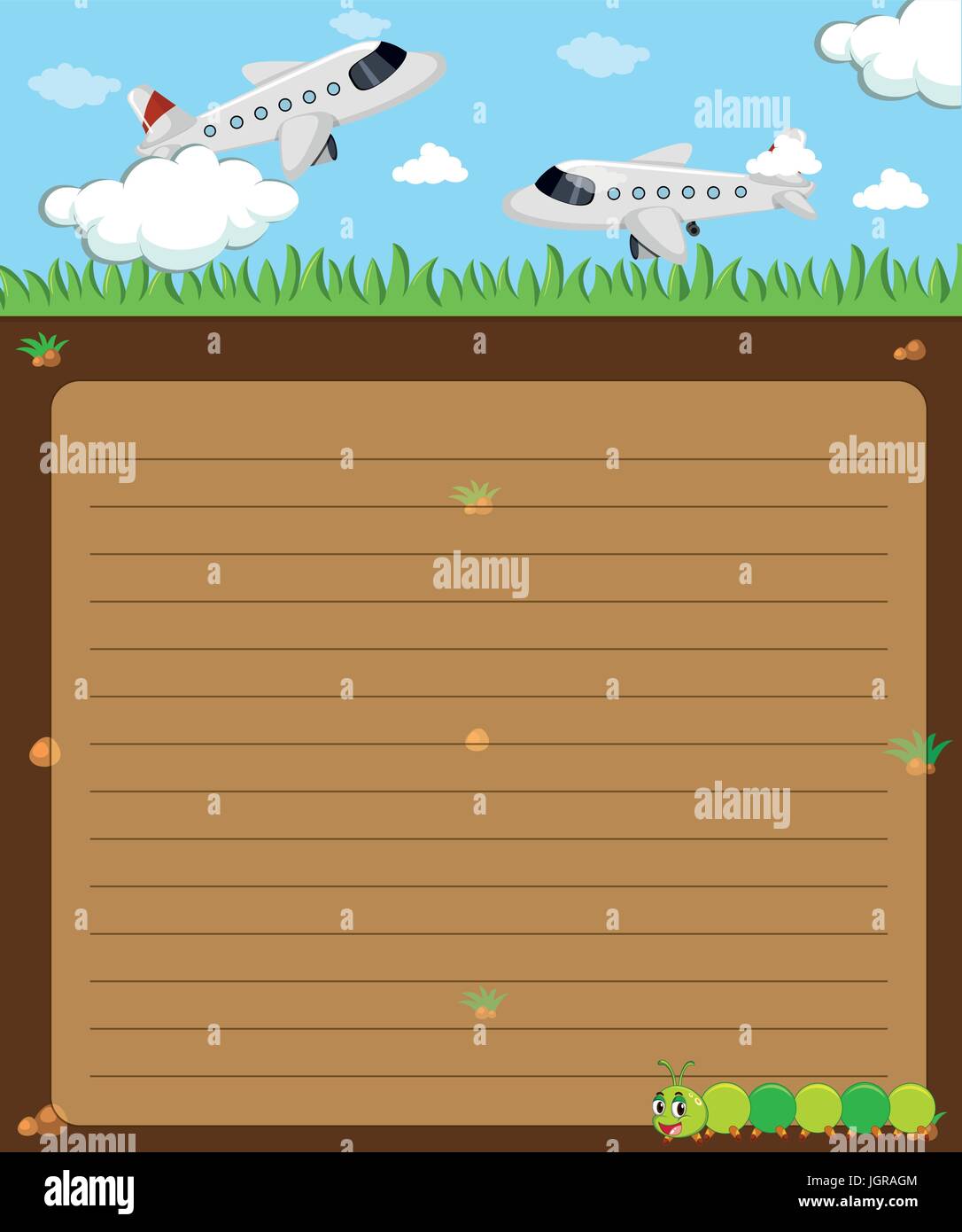 Paper template with planes flying illustration Stock Vector Image & Art ...