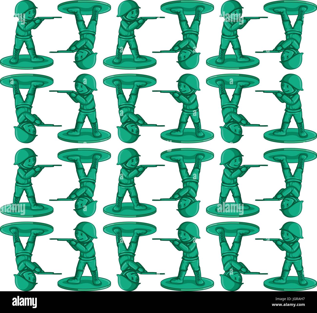 Seamless background with toy soldiers illustration Stock Vector