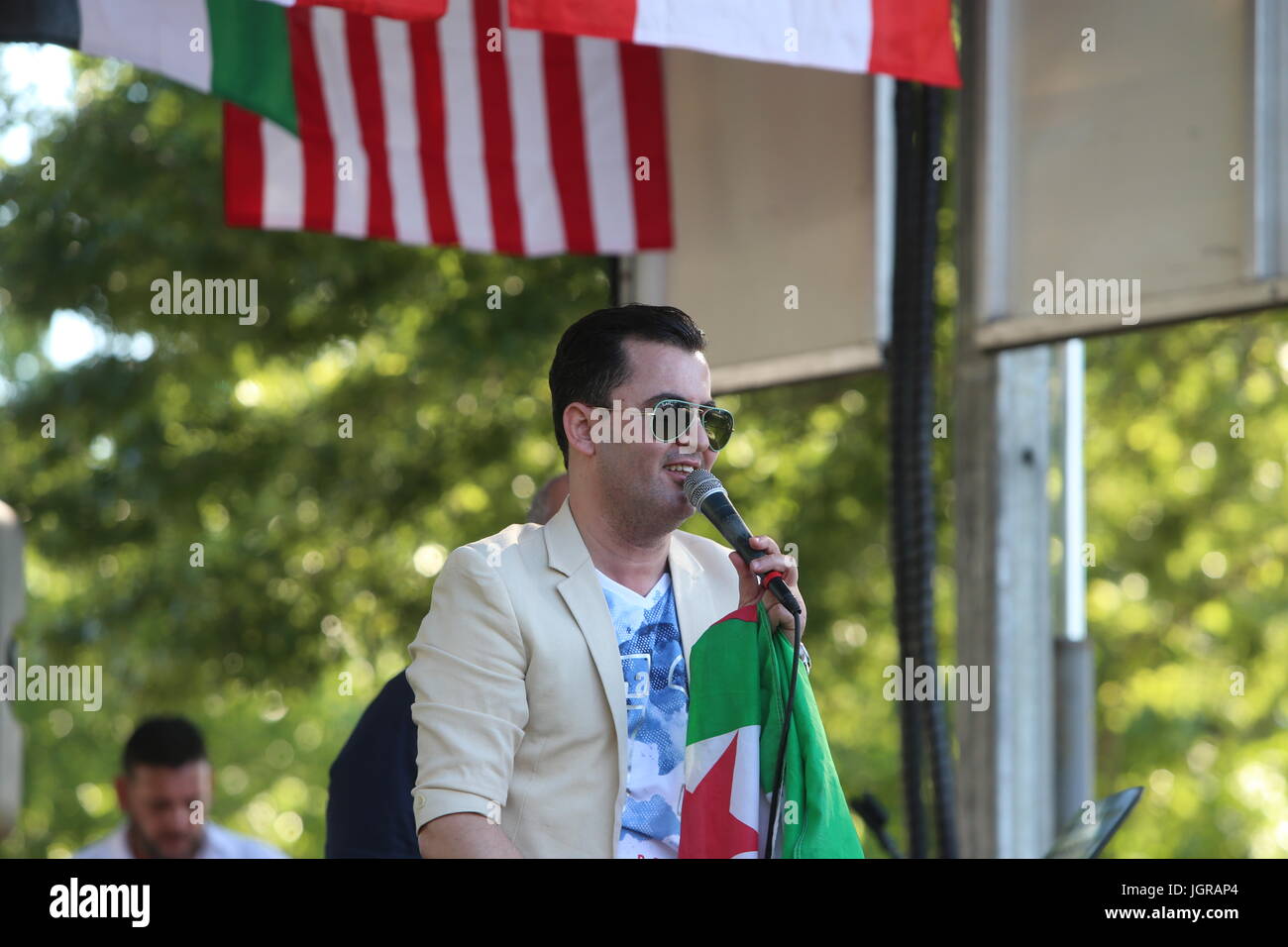 Brooklyn, United States. 09th July, 2017. The 15th Annual Arab-American Festival took place in Bay Ridge, Brooklyn, drawing together several hundred families to enjoy music, dance & Middle Eastern foods. Credit: Andy Katz/Pacific Press/Alamy Live News Stock Photo