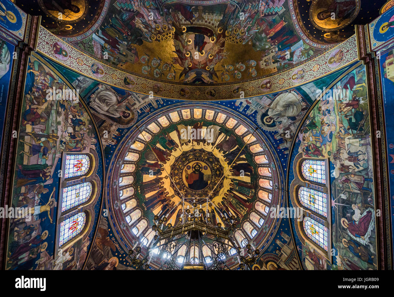 Ceiling and dome of Romanian Orthodox Holy Trinity Cathedral in ...