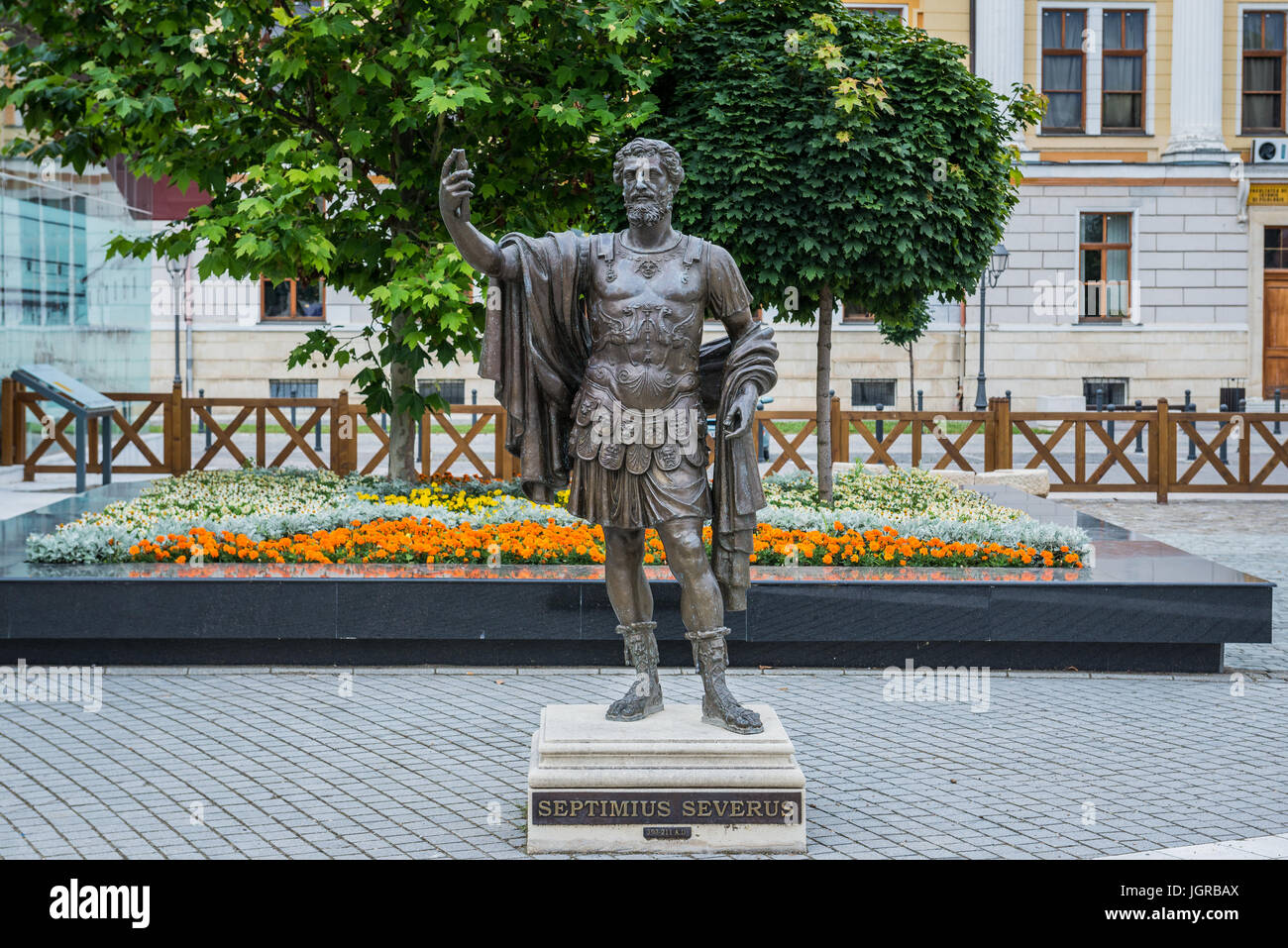 Roman emperor Septimius Severus statue in Alba Carolina Fortress in
