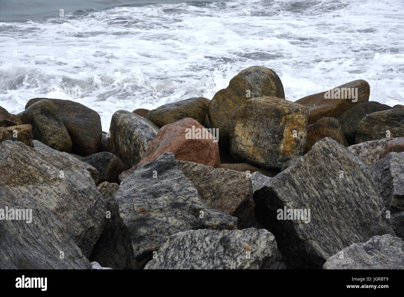 Sea wall made for protection of sea shore Stock Photo Alamy
