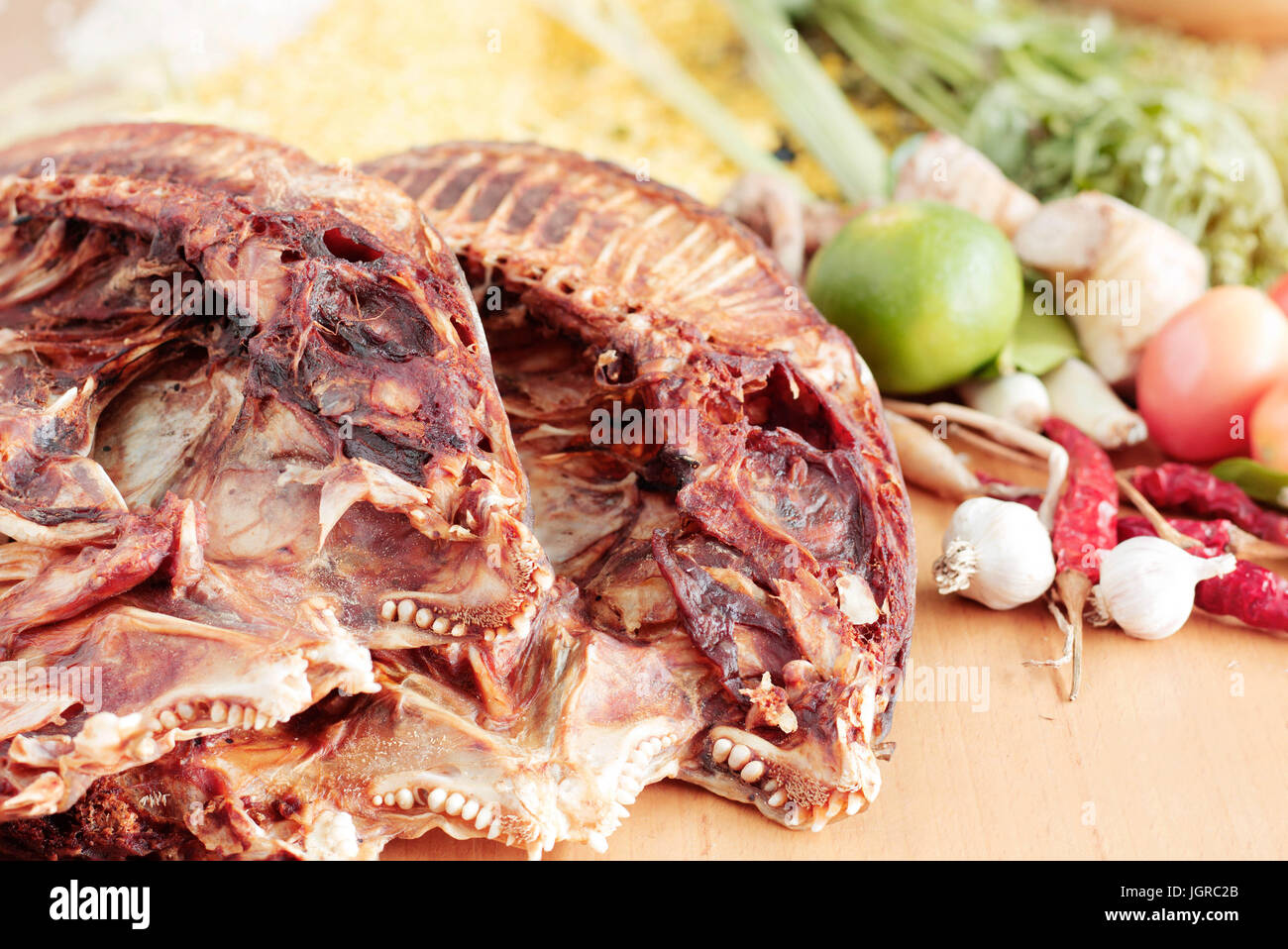 Dried salted fish and curry for cooking Stock Photo Alamy