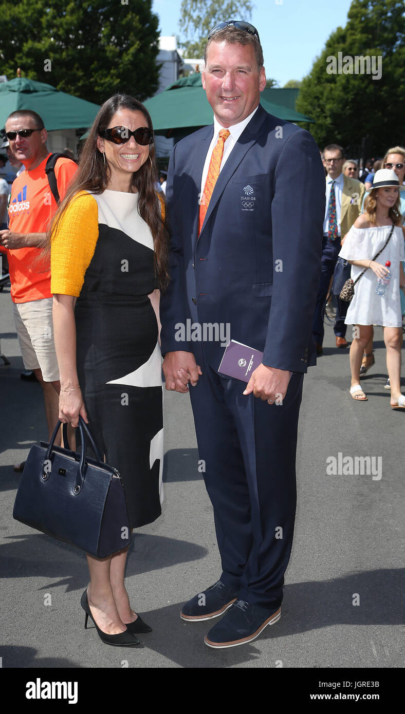 Sir Matthew and Lady Demetra Pinsent arrive on day eight of the