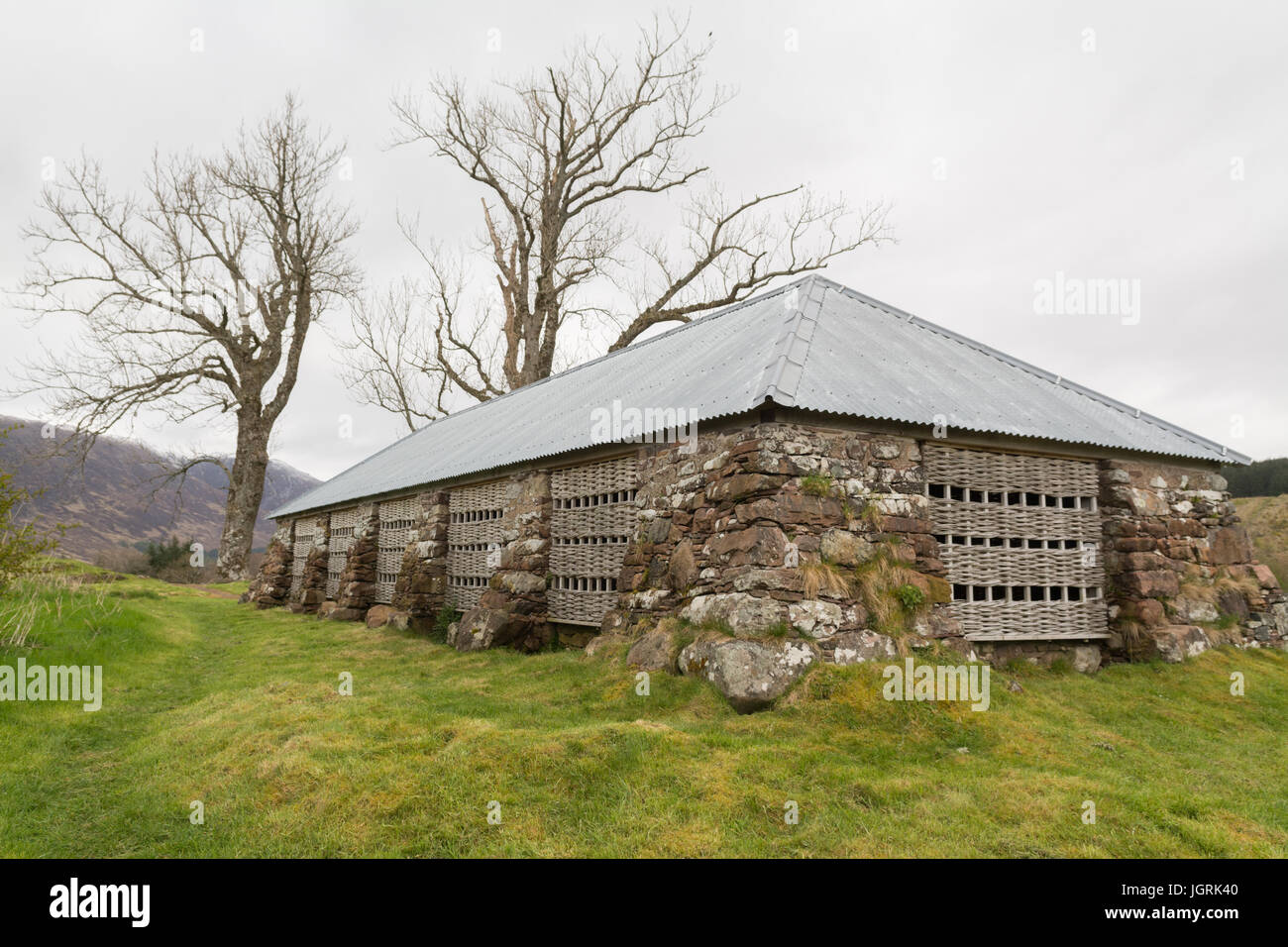 Hebridean barn - recently renovated - Applecross, Scotland, UK Stock Photo
