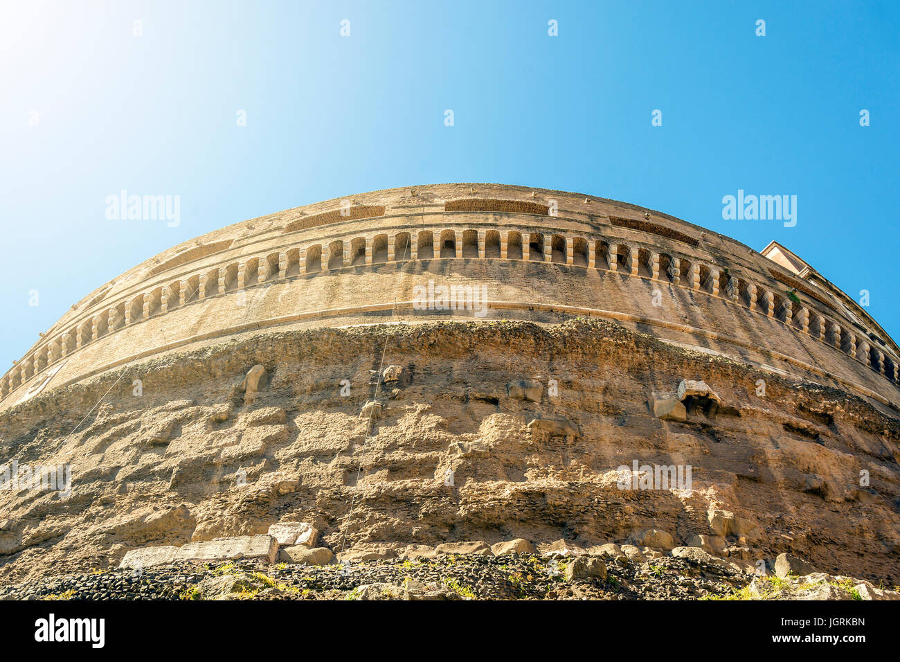 bottom view of Castel Sant Angelo in Rome, Italy Stock Photo