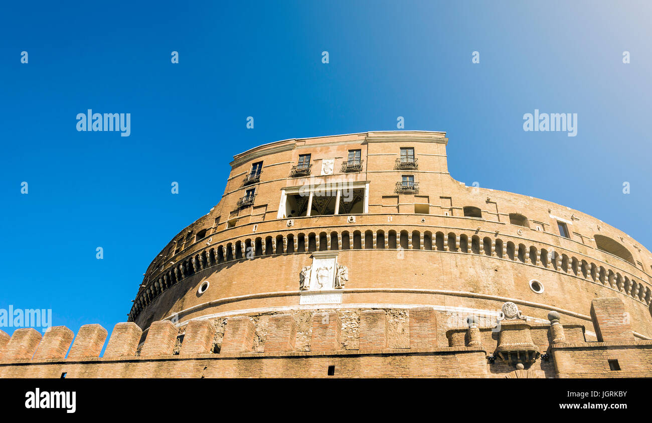 bottom view of Castel Sant Angelo in Rome, Italy Stock Photo