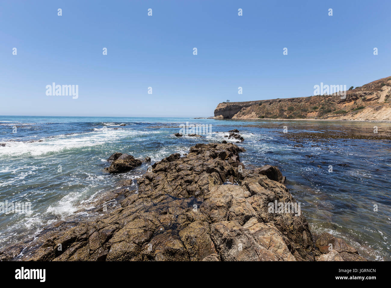 Sacred Cove tidal pool at Abalone Cove Shoreline Park in Southern California. Stock Photo