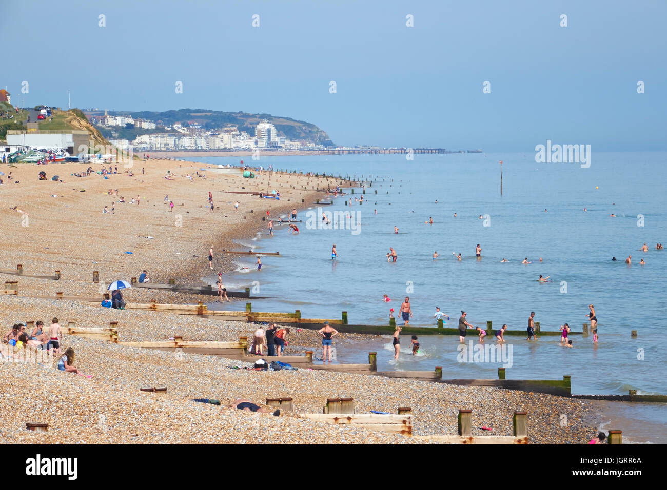 Bexhill-0n-Sea beach, East Sussex, England, UK Stock Photo