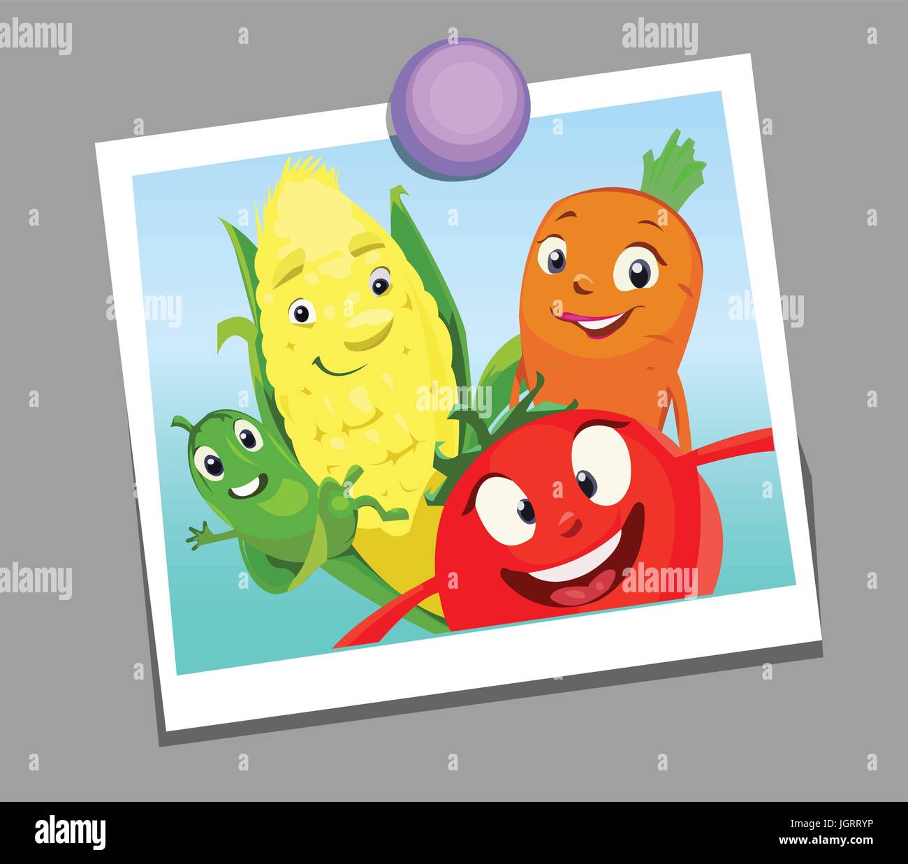 Digital vector funny comic cartoon happy family vegetables smiling in a  selfie picture photo, cucumber carrot tomatoe and corn, hand drawn  illustratio Stock Vector Image & Art - Alamy