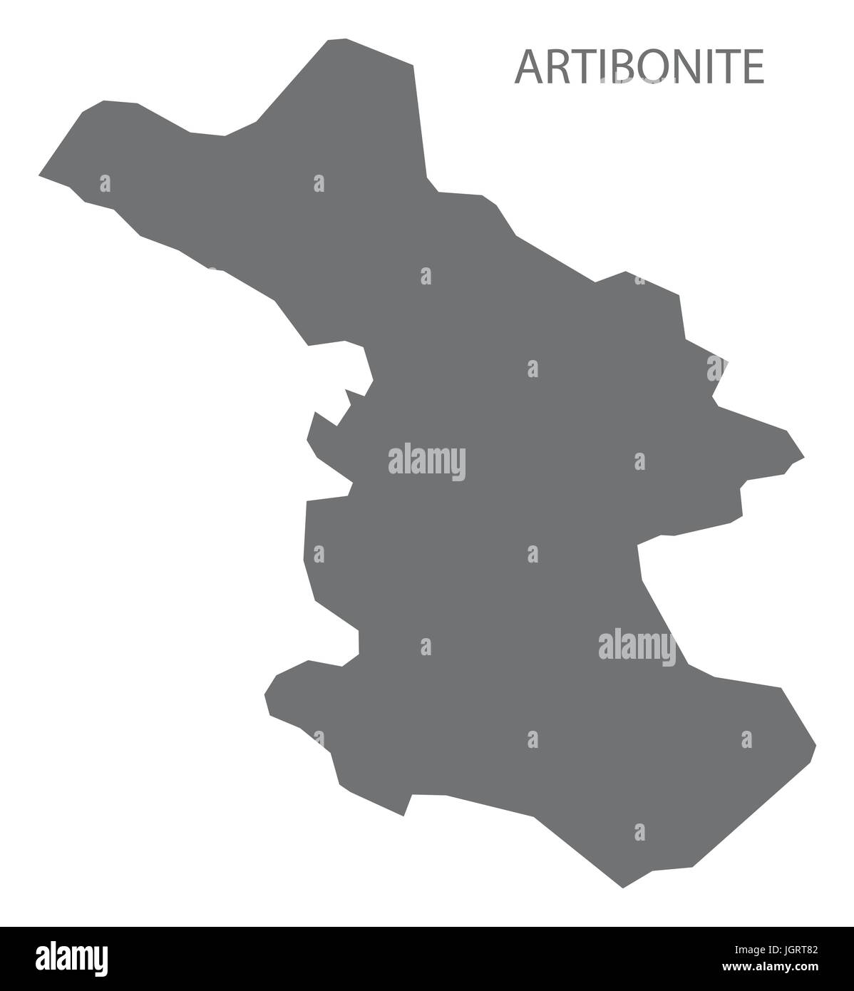 Artibonite Haiti map grey illustration silhouette Stock Vector