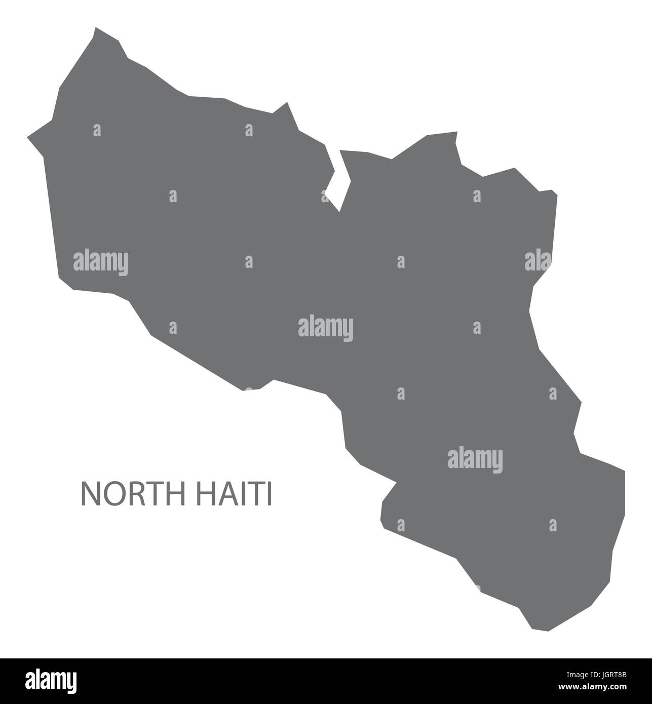 North Haiti map grey illustration silhouette Stock Vector