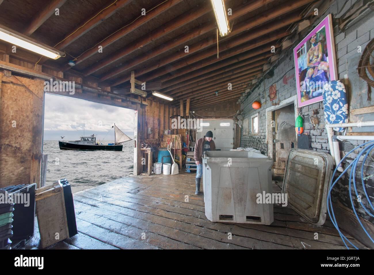 Lobster coop of Stonington, Maine Stock Photo Alamy
