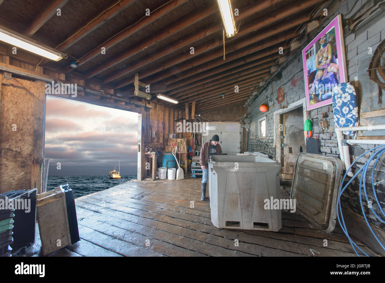 Lobster coop of Stonington, Maine Stock Photo Alamy