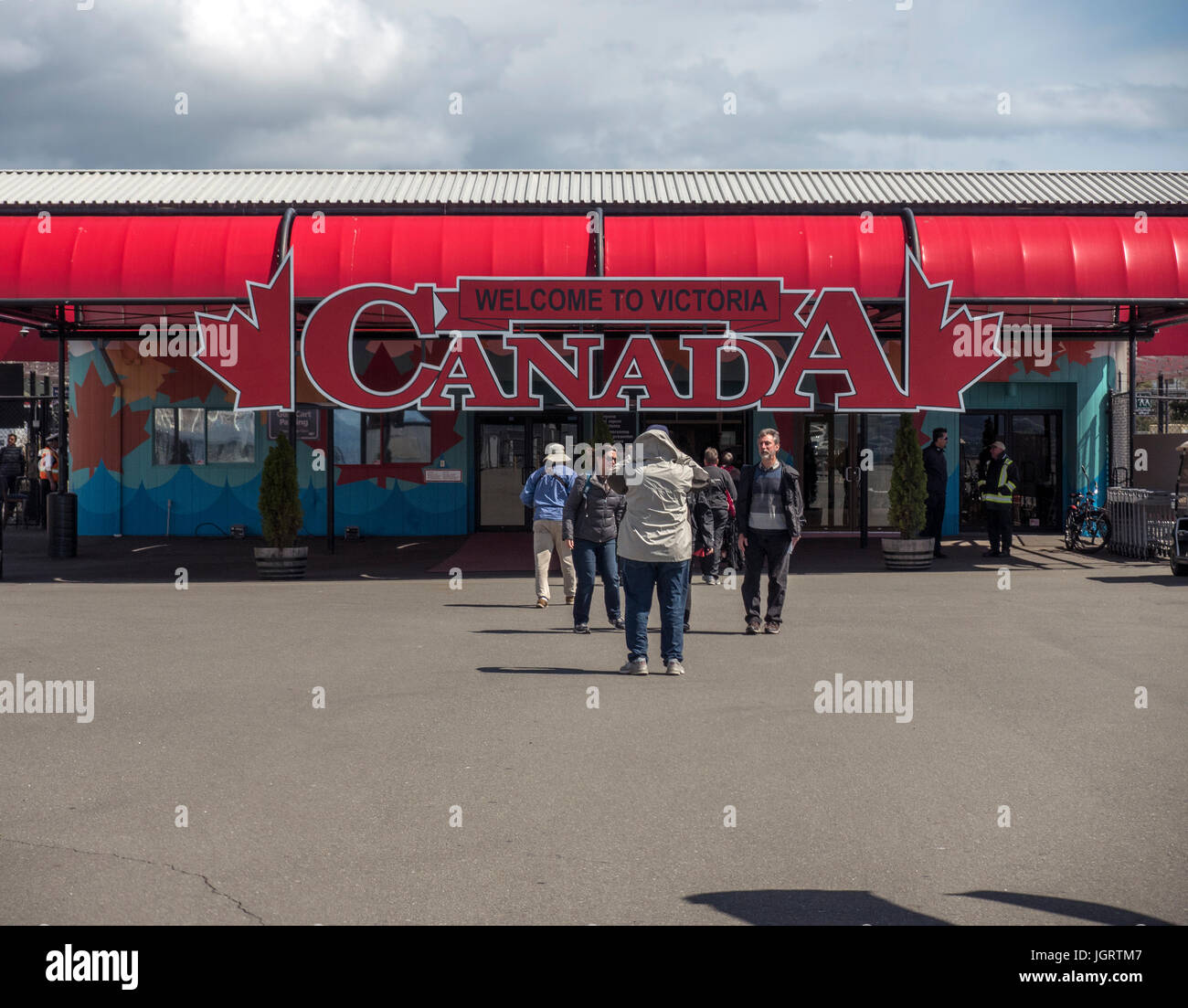The Welcome Sign At The Cruise Ship Terminal Victoria British 
