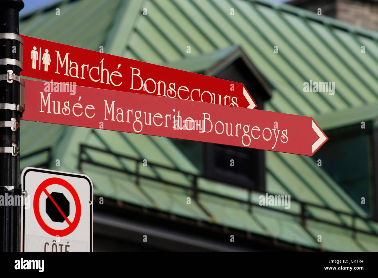 Montreal,Canada,9 July,2017.Street signs indicating tourist attractions