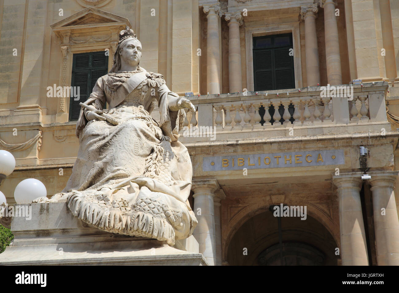 Statue of Queen Victoria, in front of the National Library, in Republic Square, Valletta, Malta