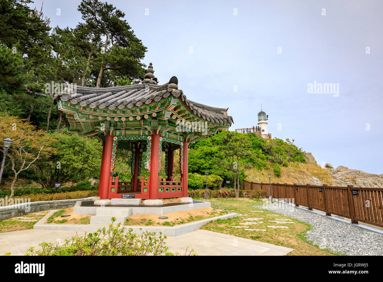 Jun 21, 2017 Pavilion at the garden of Nurimaru APEC House. The Nurimaru APEC is located on Dongbaekseom island in Busan, South Korea Stock Photo