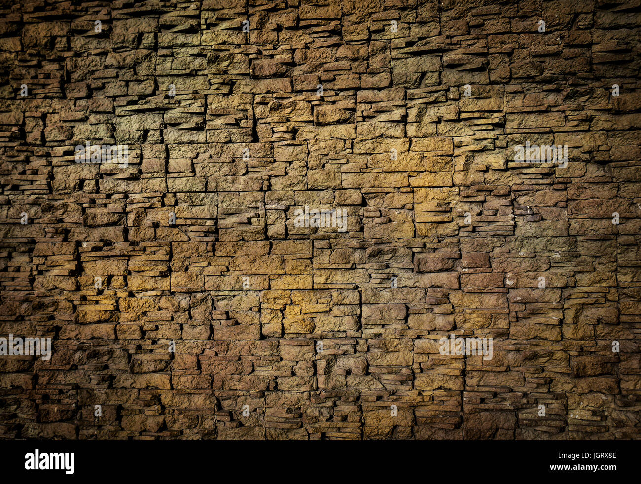 Modern brick wall. background of small blocks brown colour Stock Photo