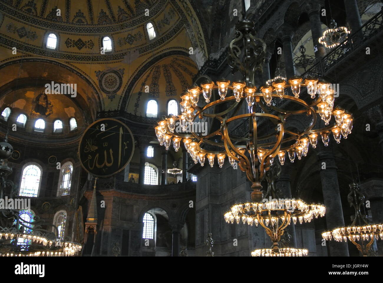 Inside Hagia Sofia, Istanbul. Stock Photo
