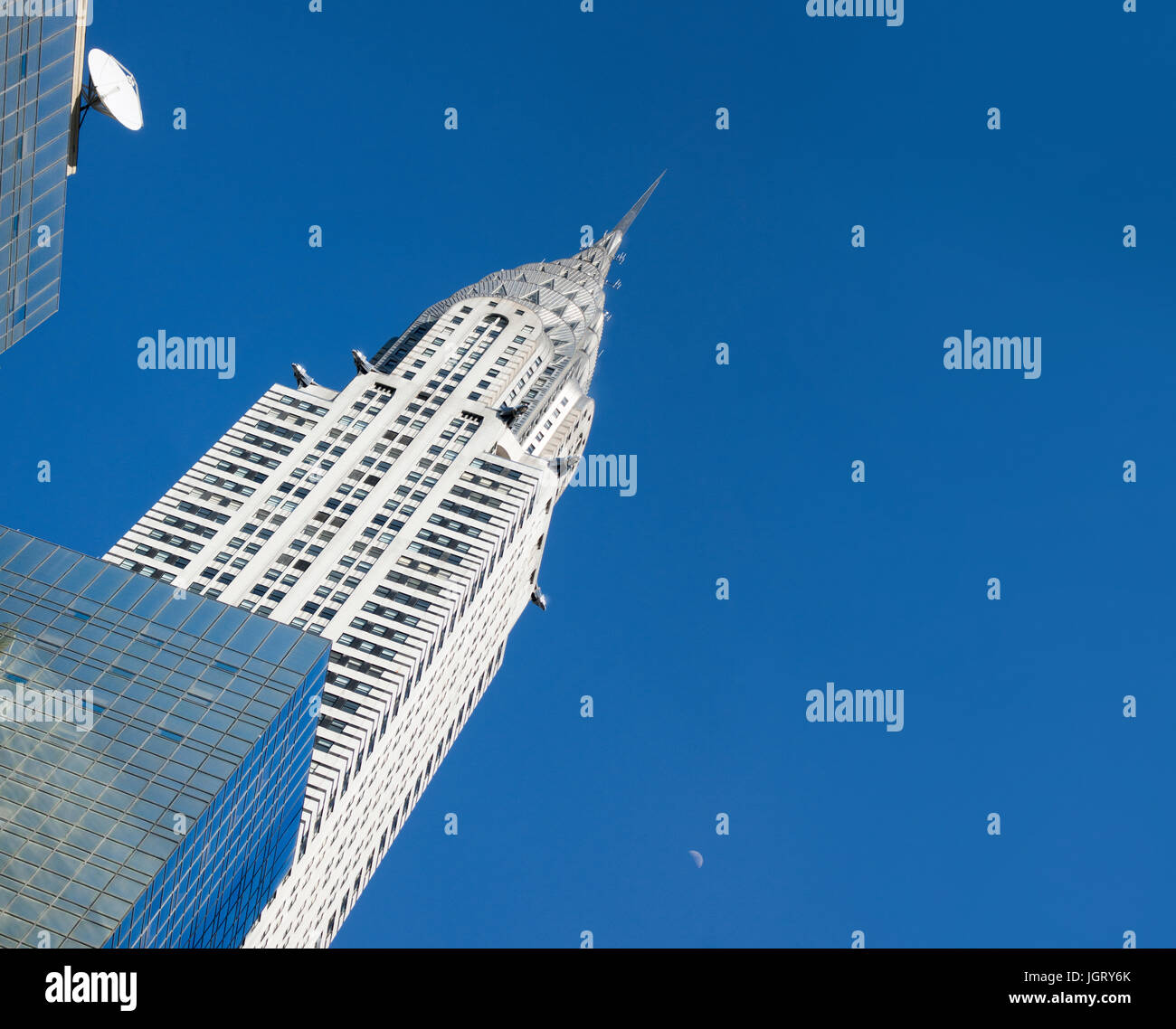 skyline looking up buildings midtown Manhattan famous Chrysler building Stock Photo