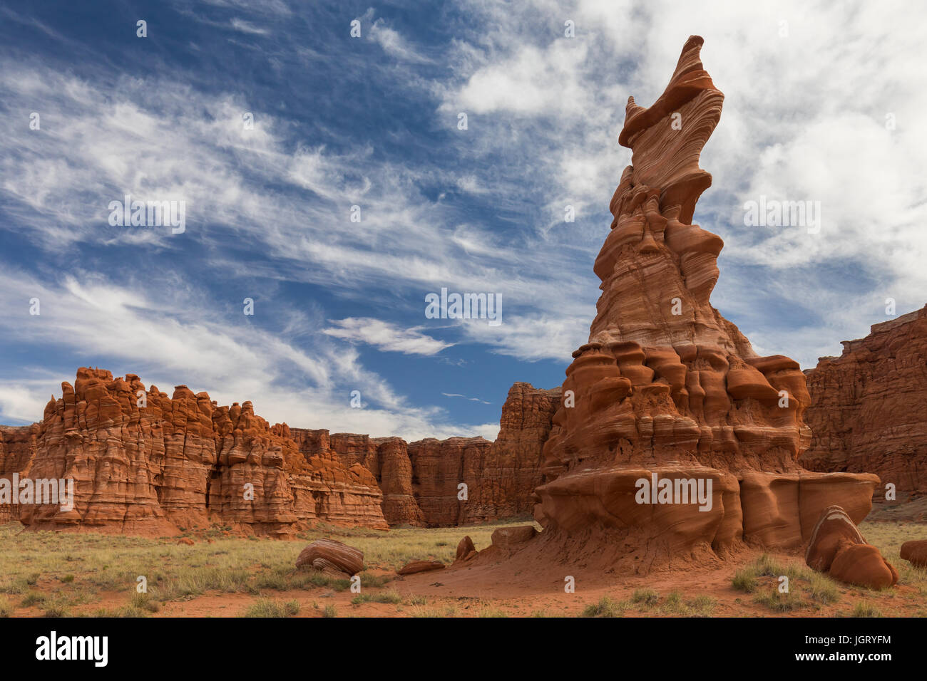 The Hopi Clown. Moenave sandstone, a relatively soft sandstone layer that lends itself well to being sculpted by erosion. Arizona, USA Stock Photo