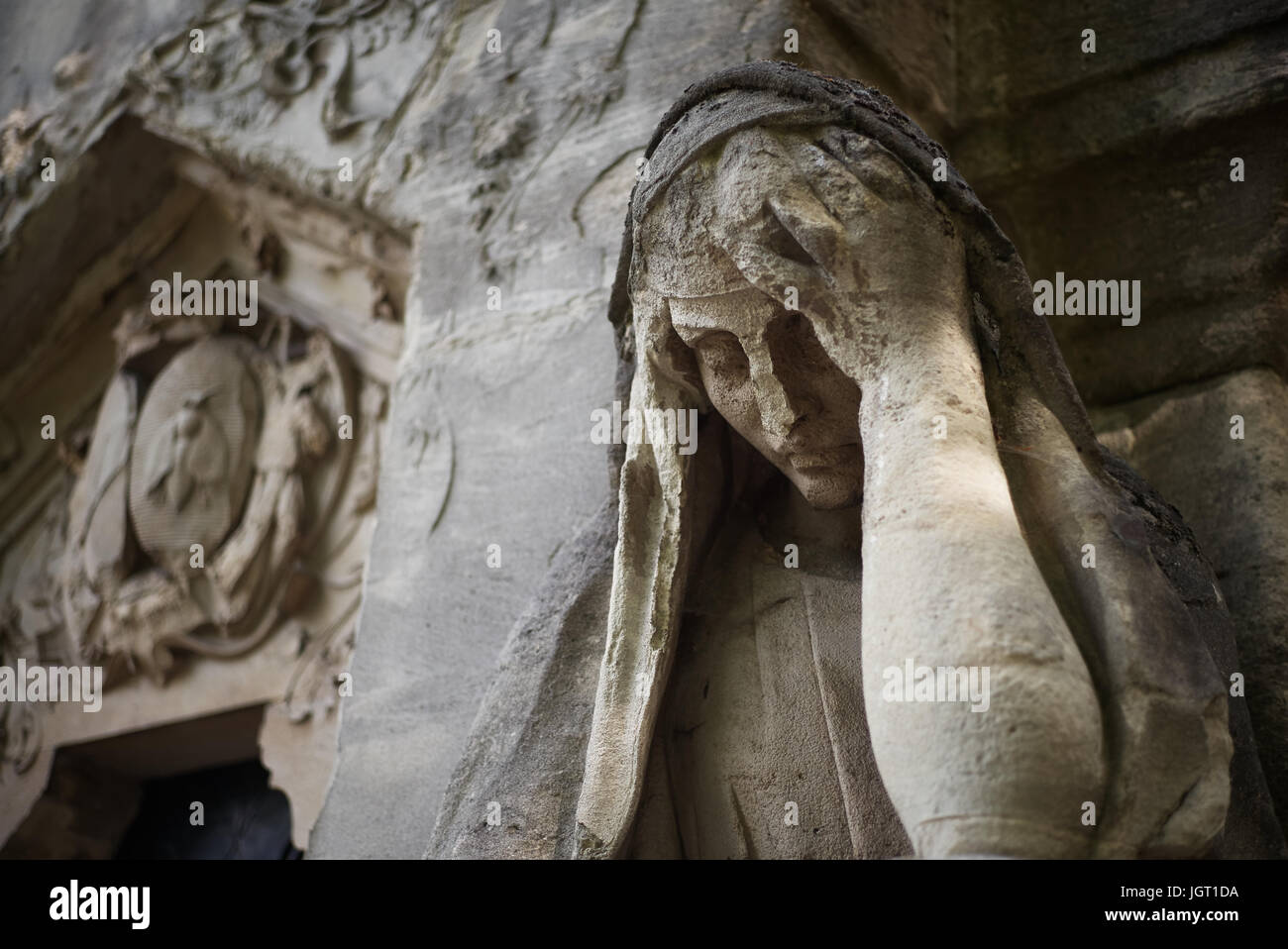 Statue from the Cimetiere du Pere Lachaise, Paris, France. Stock Photo