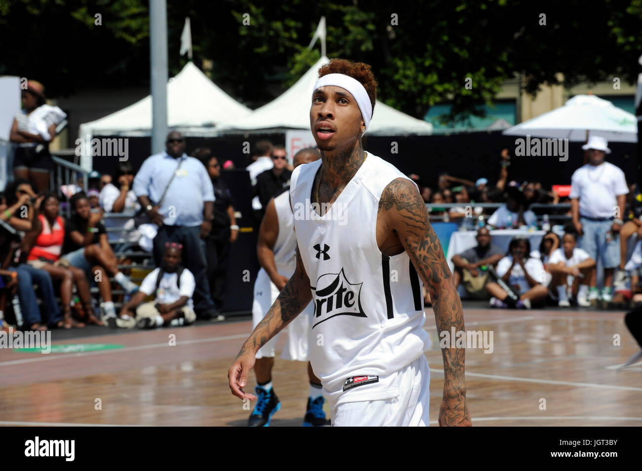 Tyga Sprite Celebrity Basketball Exhibition Game during 2013 BET Experience L.A. LIVE June 29,2013 Los Angeles,California Stock Photo