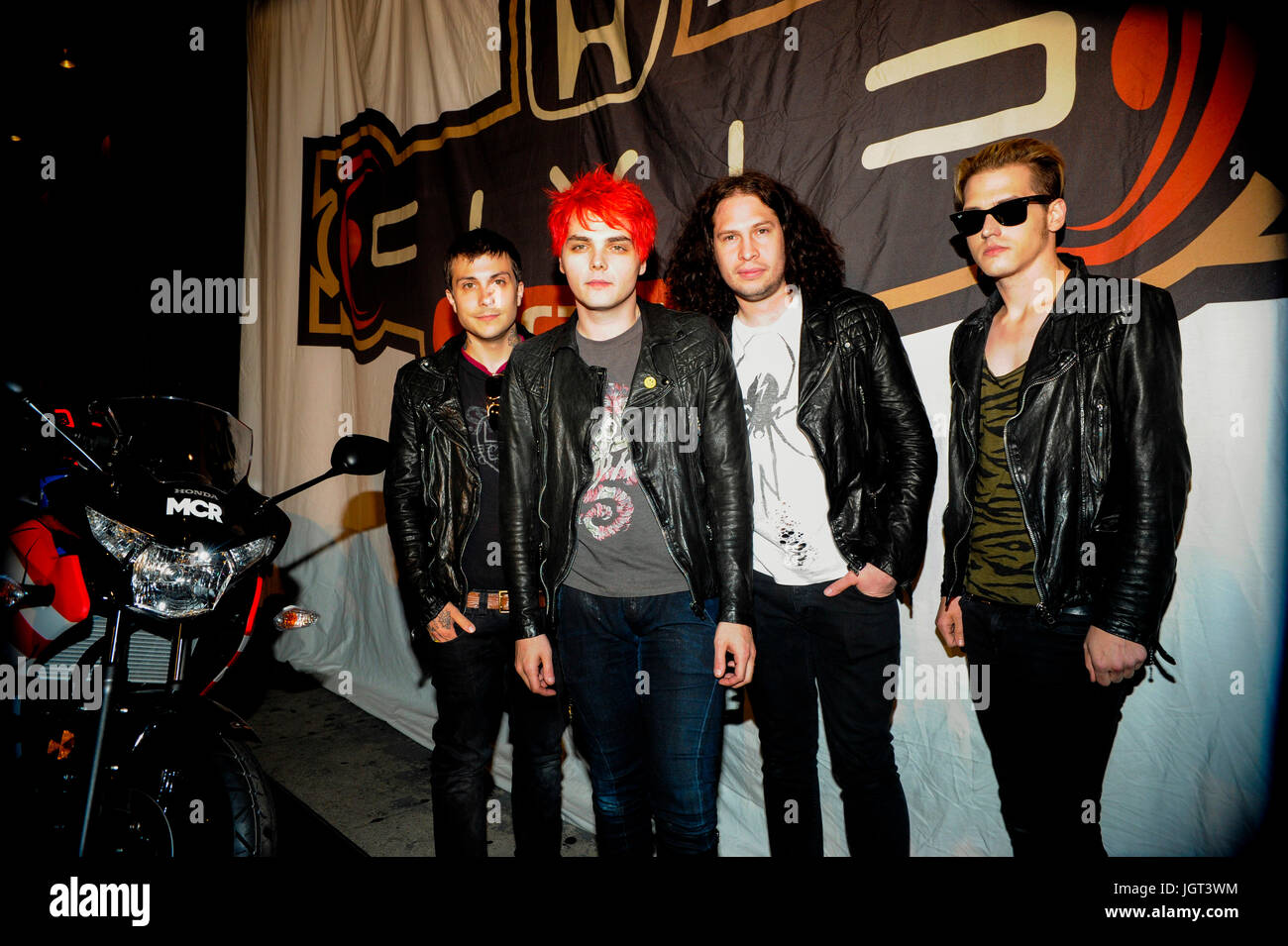 (L-R) Frank Iero,Gerard Way,Ray Toro Mikey Way My Chemical Romance Stock Photo ...